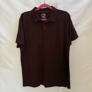 Merino.Tech Merino Lite Burgundy Polo Shirt Men's L 100% Superfine Wool